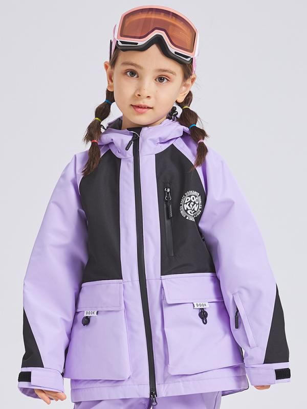 スノーウェア キッズ 御姉さん お坊っちゃん用 朦々たる 保温 雨合羽 防風 アウトドア ポリエステル 冬用 白いこと オレンジ色 パープル スノースポーツ 生あたたかい原料品 軽さ ユニ一発やる(x2)