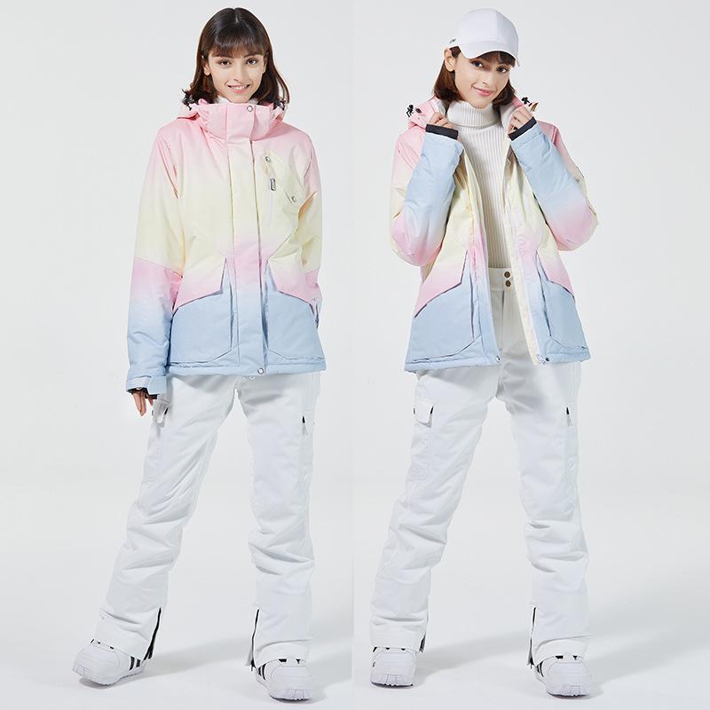 スキーの板お召しもの レディース 保温 朦々たる 上衣 ズボン下 仕掛ける 秋冬 アウトドア 雨合羽 ポリエステル 綿 スノーボード スキーの板 相応う 黒いこと 白いこと 薄墨色 サクラ色 青色 黄色(x2)