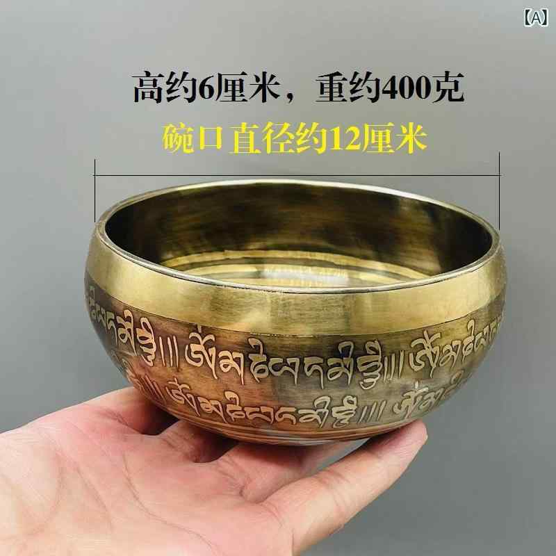 シンギングボウル 手作り 黄銅 ネパール製 チベット式 ヨガ 瞑想 音療法 ヒーリング 置物 仏具 宗教用品 真鍮 手工 密教|プライムズ商店