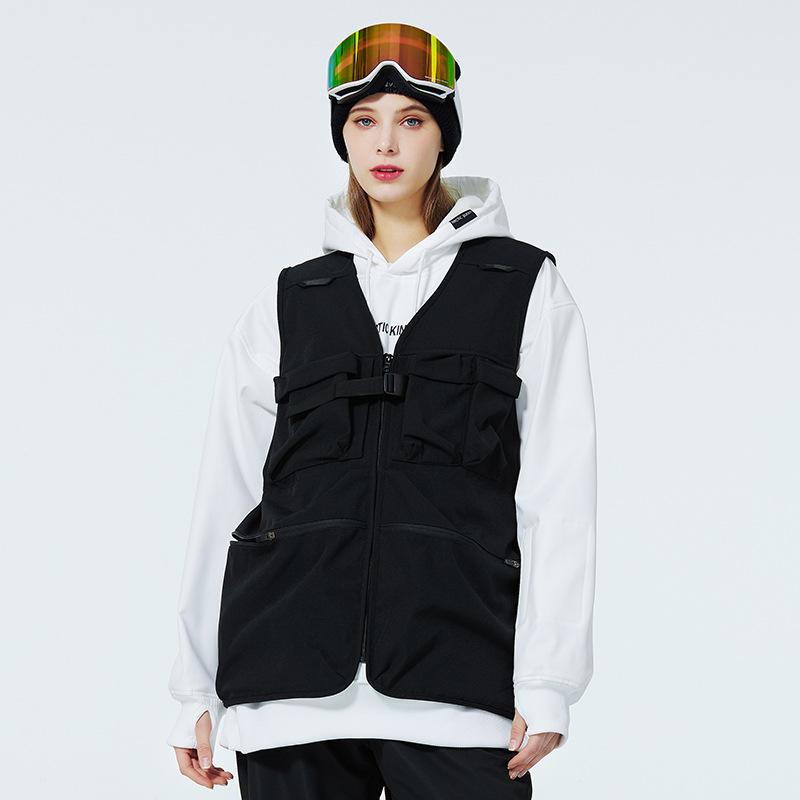 スキー ベスト 男女共用 冬用 防風 防水 通気性 保温 耐摩耗 アウトドア 雪上スポーツ ブラック ピンク オレンジ ブルー グレー イエロー|プライムズ商店