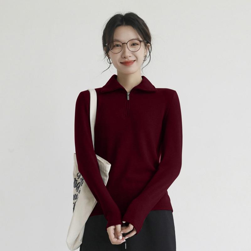 レディース 秋冬 二分の一ハイネック 長袖 トレーナー 朦々たる 保温 トップス 綿織物 アクリル繊維 伸ばすこと か細い相応う 心地好い 並み並み丈 サクラ色 ベージュ 白いこと 黒いこと 赤いこと 薄墨色