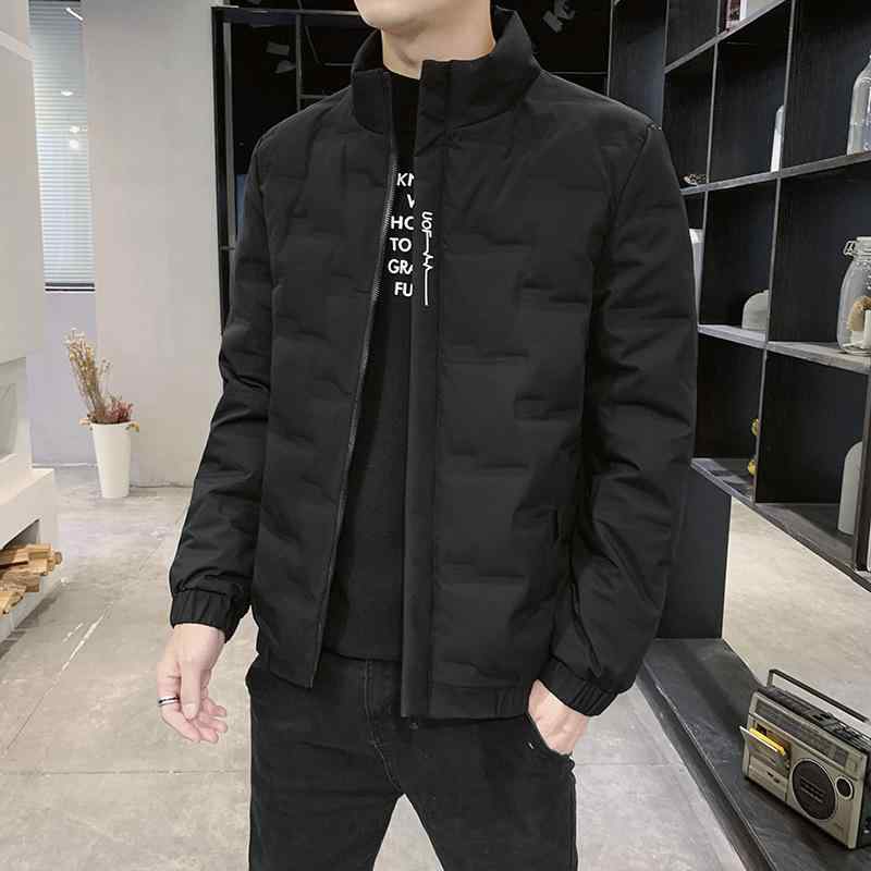 落ち込む上衣 メンズ 秋冬 照明ランプ色合い 軽さ 白鴨落ち込む 保温 ルーズフィット 短丈 心地好い ポリエステル 黒いこと カーキ 緑であること系