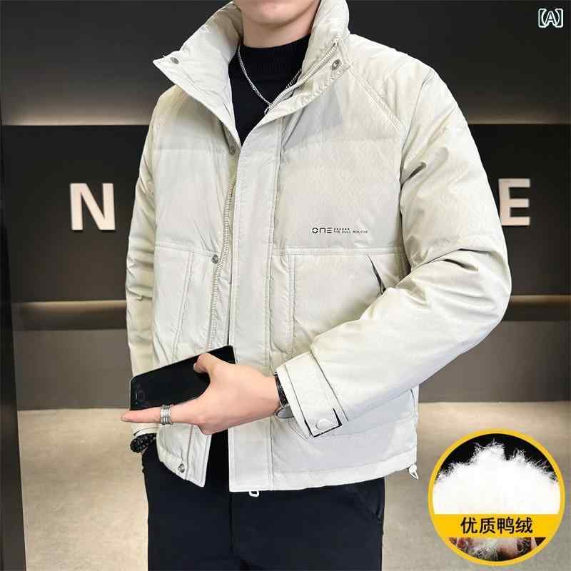 落ち込む上衣 成人男性用 照明ランプ色つや 朦々たる 白?? 生あたたかい アウター 心地好い 冬用 象牙色 黒いこと カーキ 練りあわせる衣料繊維混紡 ビニロン ポリエステル ジップアップ 防寒 軽さ 免?取り計らう