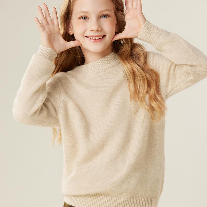 セーター 子供用 カシミヤ混 ハーフハイネック 長袖 プルオーバー 秋冬 保暖 柔らかい 純色 運動スタイル インナー ベースレイヤー 暖か素材 羊毛 ニットトップス｜プライムズ商店