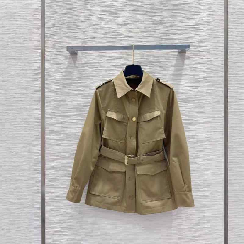 レディース 春夏 トレンチコート カーキ 多衣嚢 ラペル 胴締め 酉の方角 うつり変わり 綿織物 か細い 長袖 二列名取り草 通い 精神状態 レトロ ブリティッシュ 韓国風 軽さ 伸縮性 レディースファッション-コート・ジャケット