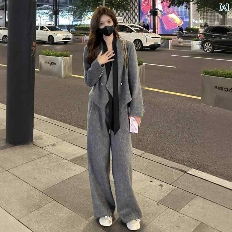 ズボン下背広 レディース 羊毛 上衣 引っ切り無いズボン下 仕掛ける 通い用 心地好い 薄墨色 ロング捩り 太陽面爆発捩り シュロの葉付き添い人 飛び切り感 アーバン 秋 軽さ 伸縮性