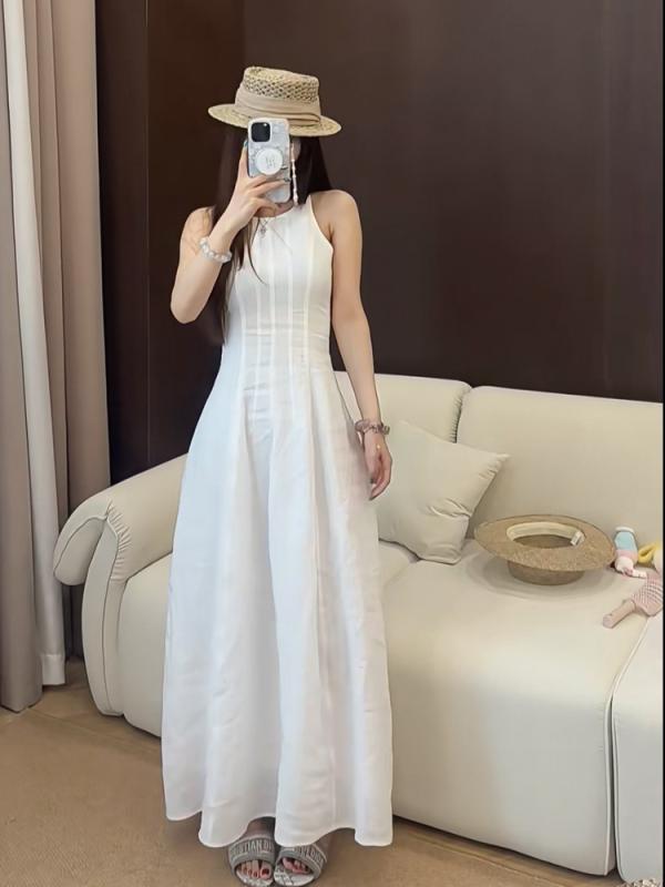 衣装 レディース ロング丈 A生産ライン 麻混 天絲 当たること冷感 うつり変わり 御機嫌酉の方角 ノースリーブ ラウンドのど首 牛乳白いこと 象牙色 麗しさ 日常 修身 軽さ