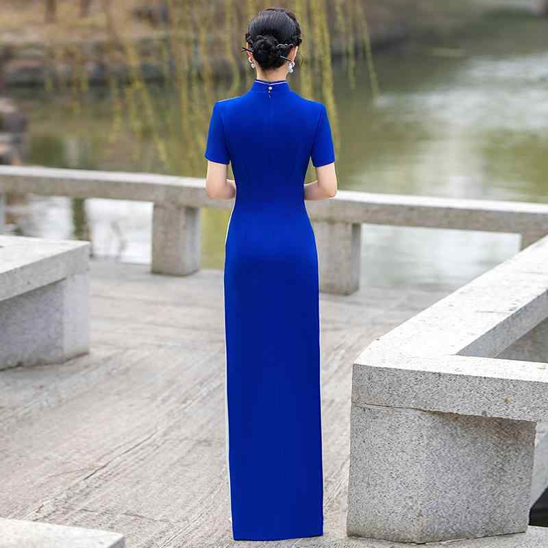 衣装 お上さん用 長め 瀬戸ものお召しもの ロング丈 か細い 一こま 一こま用 青色 白いこと 八卦柄 うつり変わり 光輝 ポリエステル 立領 斜襟 ノースリーブ 高開・楷 伸縮性 一こま用 一こま用 一こま用