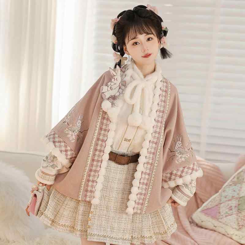 レディース 外套 上着 スカート スーツ 漢服 漢元素 中国風 冬用 ポリエステル 長袖 セットアップ 女性用 暖かい 秋冬 スカート 腰紐付き チャイナ風 伝統風 クラシック 快適｜プライムズ商店