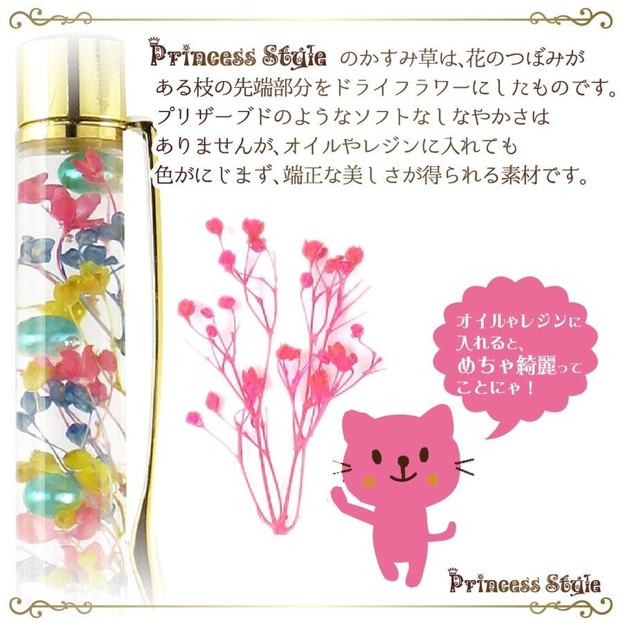 楽天市場 かすみ草 ドライフラワー 小分け ハーバリウム 花材 ブルー レッド パープル等 濃い色 6色 セット プリンセススタイル 楽天市場店