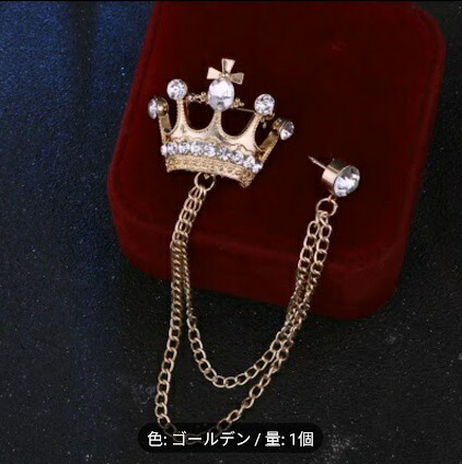 ブランド不明　大きめ王冠　ラインストーンブローチ 112.jpg