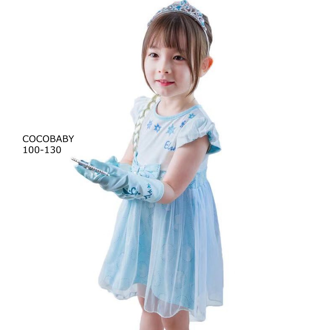 楽天市場 2点購入150円引きクーポン 送料無料 アナと雪の女王 エルサ ドレス ワンピース なりきりプリンセス ハロウィン 仮装 子供 女の子 ハロウィン衣装 キッズ コスプレ 女の子 子供用 半袖 クリスマス仮装 誕生日 プレゼント 100 110 1 130 Cocobaby 楽天市場店