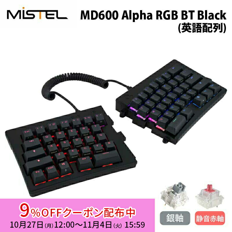MISTEL MD770 RGB 赤軸 US配列 分割式メカニカルキーボード MISTEL Mistel Barocco MD770 RGB 有線 キーボード 英語 US 配列