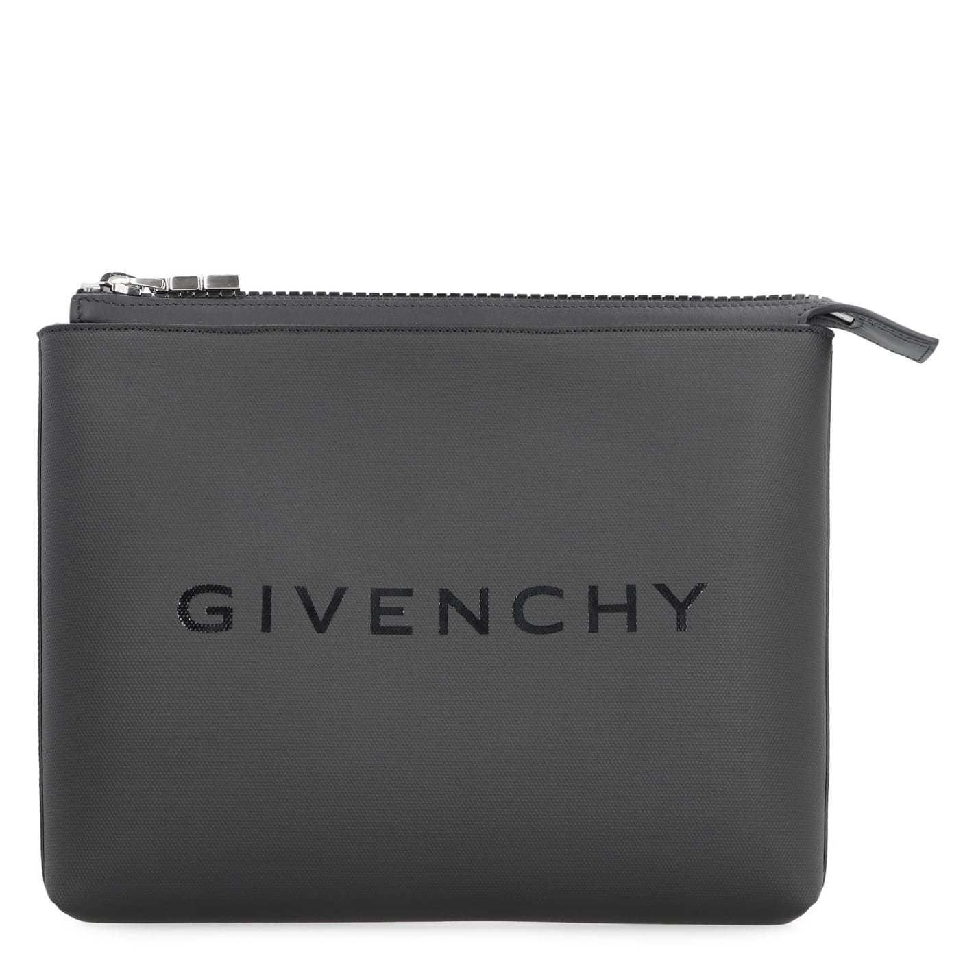 GIVENCHY ジバンシィ コットンキャンバス ポーチ ブラック ブランドロゴ ポーチ キャンバス - ブラック | GIVENCHY JP
