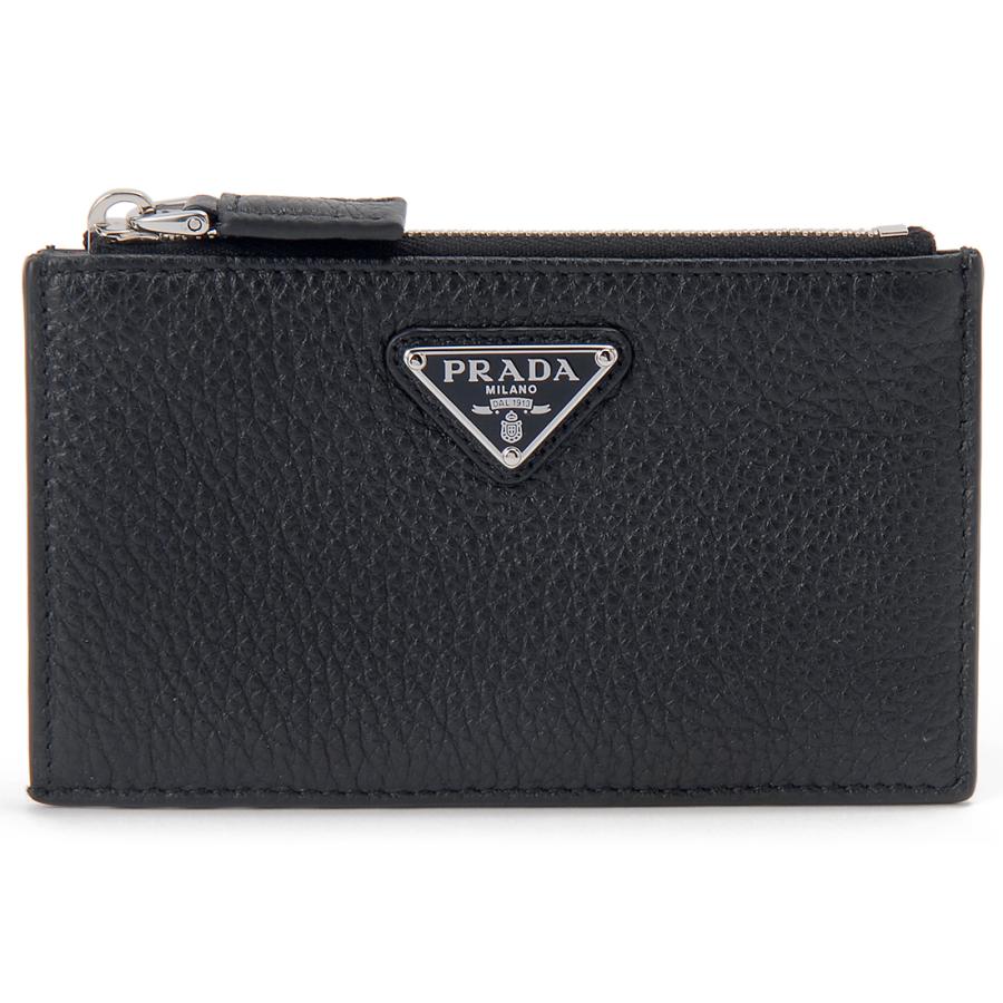 PRADA ZIPPER LEATHER CARD HOLDER 2MC086 2E54 F0002 プラダ 歌留多保持者 子ウシ クロ 黒いこと