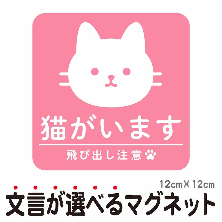 市場 cim 入口 マグネット ドア ポスト 猫がいます ねこ 脱走防止 ペット 2 注意喚起 飛び出し注意 いぬ 玄関 ドアの開閉にご注意ください