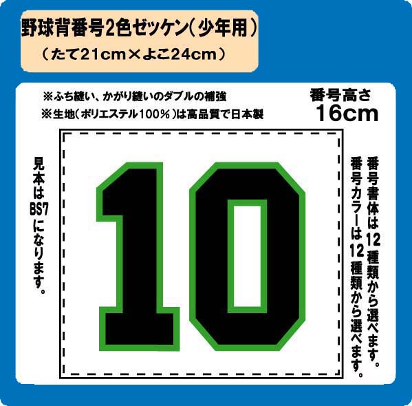 楽天市場】背番号ゼッケン【高校野球書体】(W25cm×H22cm) 高校野球