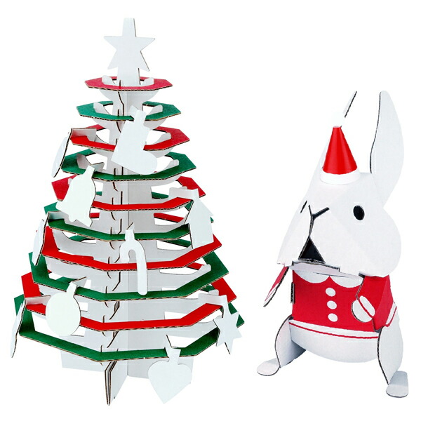 楽天市場 ハコモ ダンボール工作キット Hacomo Kids クリスマスツリー うさぎ Thm 2405 ビッツ ボブ
