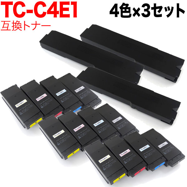 ポイント10倍延長戦 沖電気用 TC-C4EK1 互換トナー ※廃トナーボックス3個付属 4色×3セット C650dnw