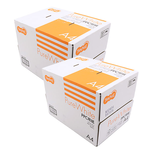 【マラソン中当店ポイント10倍 】 Pure White 高品質・高白色 コピー用紙 A4 500枚×5冊×2箱 5000枚 【メーカー直送品】 A4 5000枚