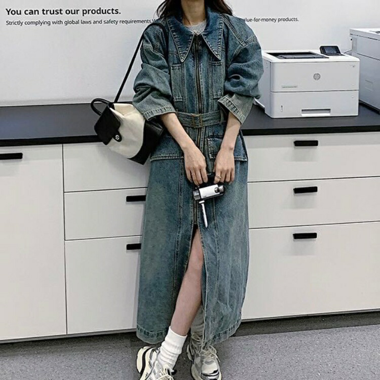 【百貨店SALE】ジーンズ厚地の外套 ロング厚地の外套 20代30代40代50代 着痩せ フォーマル 秋冬春 レディーストップス 心地よい 執務室 通い OL 防寒 気が大きい大きさ アウター 分かりやすい 学習者 ジレー ゆったり カジュアルポケットジャケット 無地