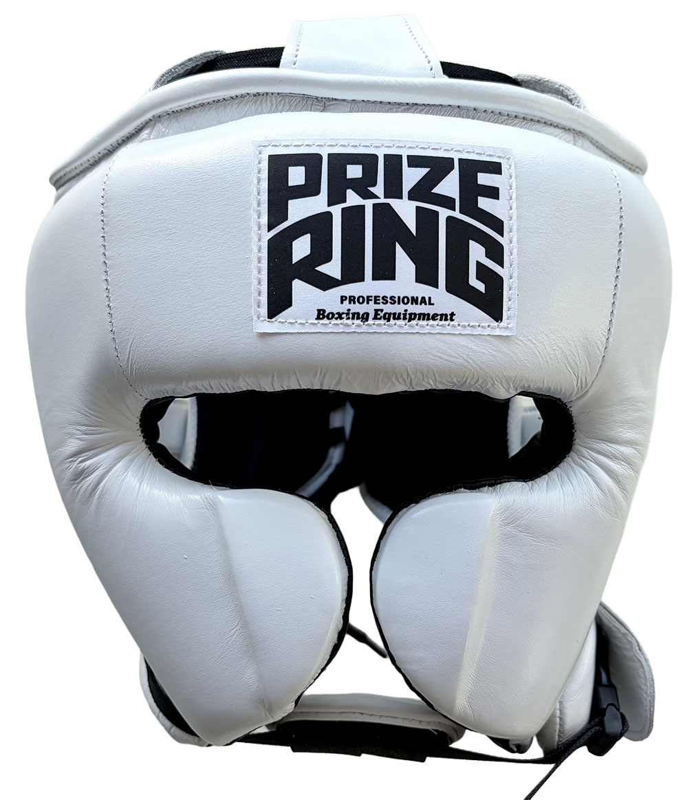 PRIZE RING/プライズリング  \"Professional SS\"" 本革製ボクシング用尖端歯車 白 M / L"