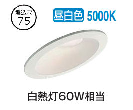 大光電機 屋内･屋外兼用ベースダウンライト DDL6227WWG 傾斜天井用 COBﾀｲﾌﾟ 調光 Φ75 昼白色 白熱灯60W相当 工事必要
