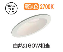 大光電機 屋内･屋外兼用ベースダウンライト DDL6227YWG 傾斜天井用 COBﾀｲﾌﾟ 調光 Φ75 電球色 白熱灯60W相当 工事必要