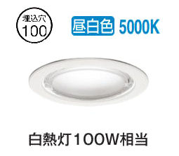 オーデリック 軒下用ダウンライト OD361529NR 昼白色 高演色 Φ100 白熱灯100W相当 工事必要