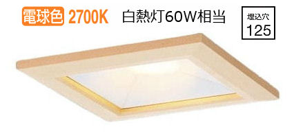 パナソニック 角型落ち込むともし火 ６０形好いかげんに 白熱電球色  LGD1204LLB1 工事已むを得ず