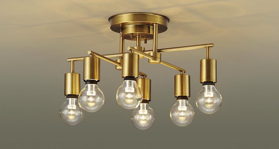 Panasonic LED シャンデリア LGB57441 楽天市場】LGB57641 パナソニック シャンデリア 6灯 ゴールド LED