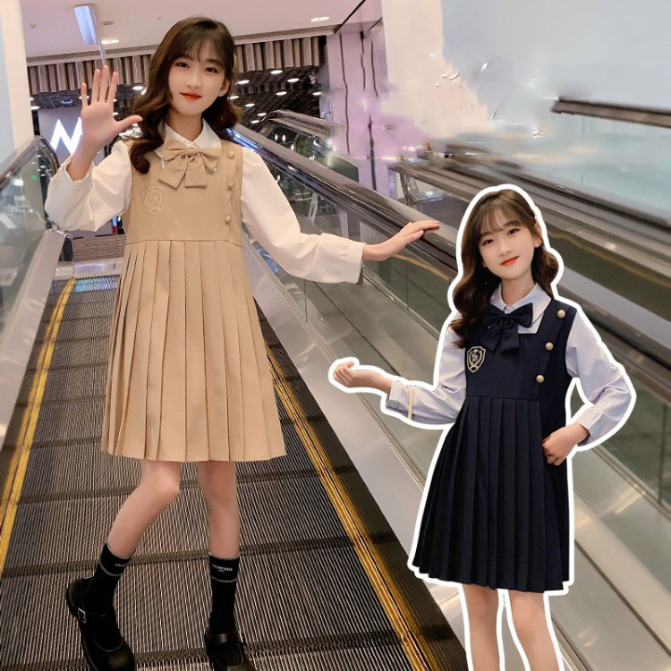 【子供服 長袖ワンピース フォーマル入学式 卒園式 発表会結婚式 子ども服 ワンピース 女の子 春 秋 冬 可愛い おしゃれ 通学着  プリーツ リボン 蝶結び 110 120 130 140 150 160 PREMIERE-JAPAN