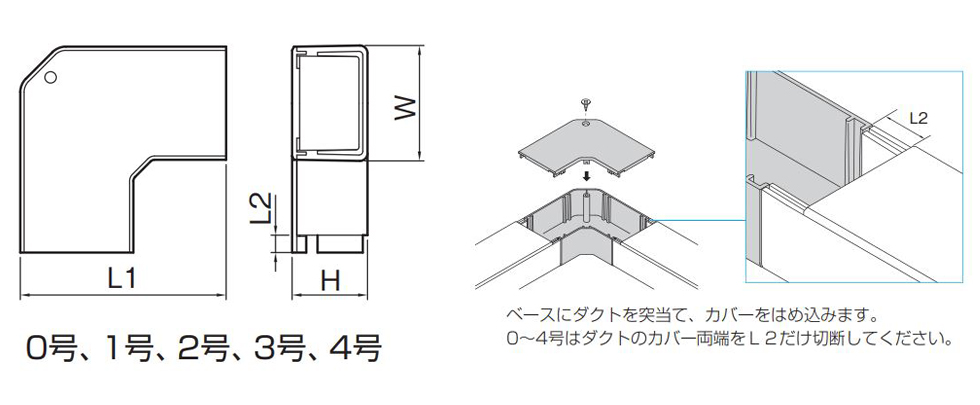 満点の エムケーダクト付属品 引込カバー ２号 各色 MDHC21 MDHC22