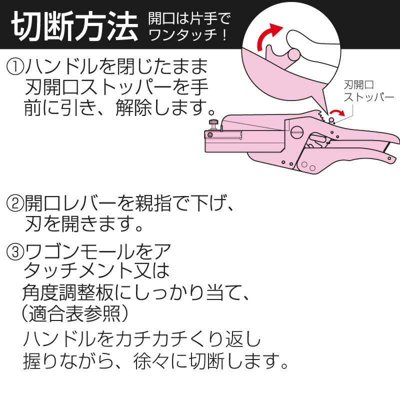 ワゴンモールカッターMC-OPワゴンモール用カッターラチェット式片手斜め切り未来工業/ミライ電設資材
