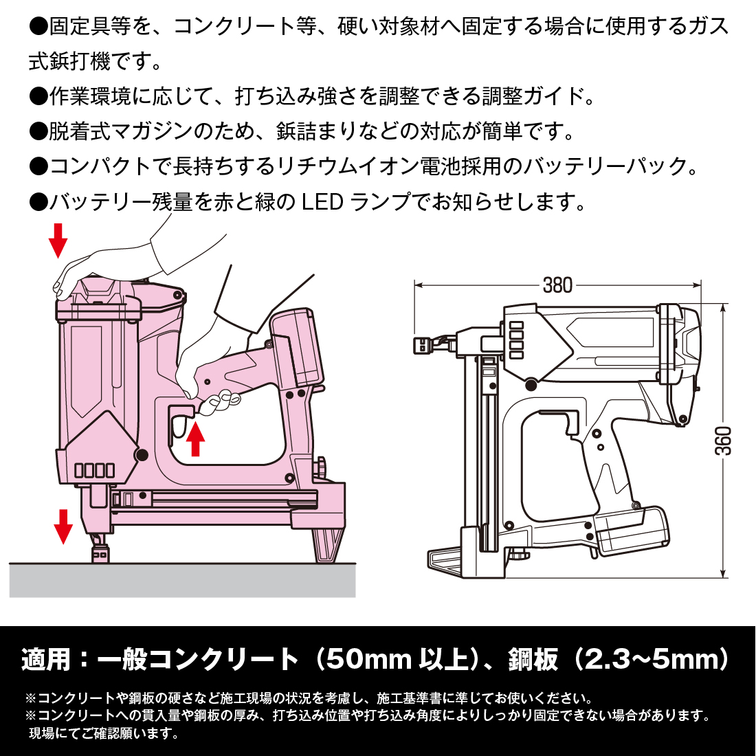 未来工業 Mirai Bang G Shot Gg 1 と一発で固定ok ガス式鋲打機 各種部材で幅広く対応 固定 打ち込み Sale 102 Off ガス式鋲打機