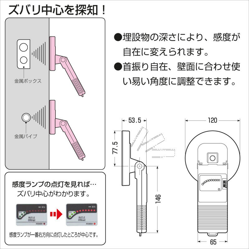 ボックスアッター2 センター探知器 BUT-2 金属探知機 未来工業 ミライ