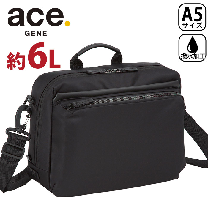 【7/25限定★2人に1人最大全額Pバック！】 【P10倍】 ace. GENE LABEL エース ジーンレーベル ショルダーバッグ スクエア メトレクス 横型 撥水 正規品 ななめ掛け 肩掛け 2way トート 手提げ メンズ A5 6L 軽量 無地 カジュアル ビジカジ シンプル ビジネス｜バッグ リュック 財布のベレッツァ