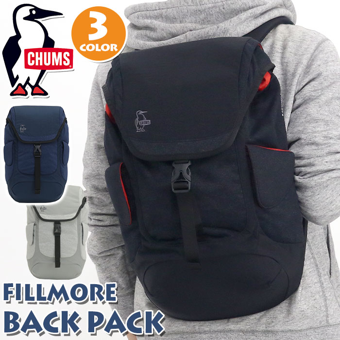 格安saleスタート リュック Chums チャムス メンズ レディース リュックサック バックパック デイパック フラップ フラップリュック 黒 リュック ユニセックス カバン バッグ カジュアル シンプル 通勤 通学 旅行 アウトドア 撥水 大学生 丈夫 人気 Fillmore フィルモア