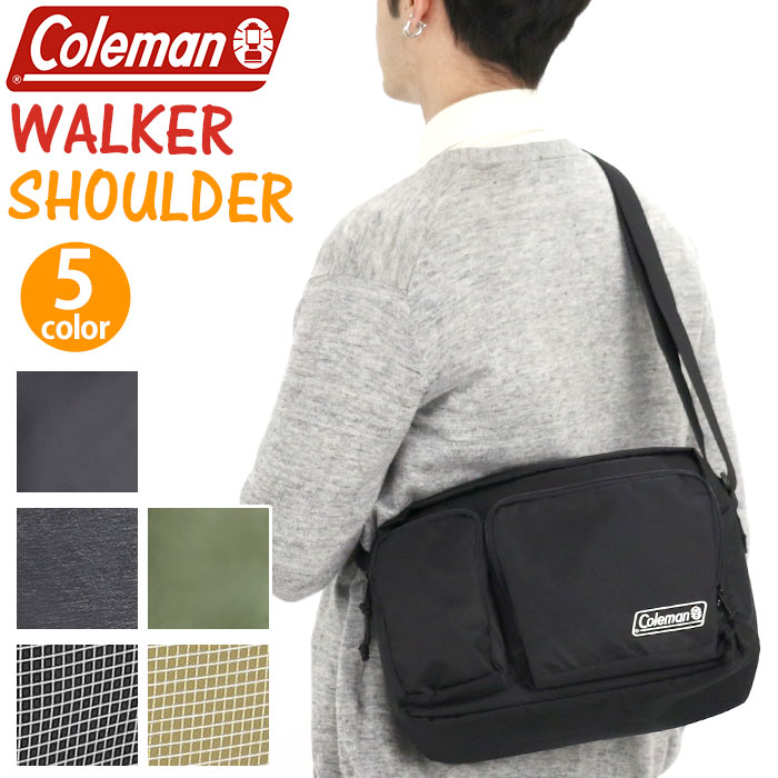 Coleman コールマン ショルダーバッグ バッグ ワンショルダー サブバッグ 斜め掛け ななめがけ カバン 通勤 通学 高校生 学生 メンズ レディース 男女兼用 男性 女性 男子 女子 ユニセックス 旅行 アウトドア ブラック B5 WALKER SHOULDER ウォーカー