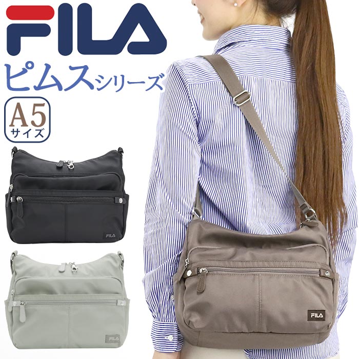 フィラ FILA ショルダーバッグ レディース メンズ ショルダー ピムス ツイルナイロン ミニショルダー 小さい 肩掛けバッグ 斜め掛けバッグ マザーズバッグ 通勤 大人 カジュアル シンプル バッグ おしゃれ 女性 ブラック 黒 散策 お出かけ デイリー かわいい A5 軽量 7664