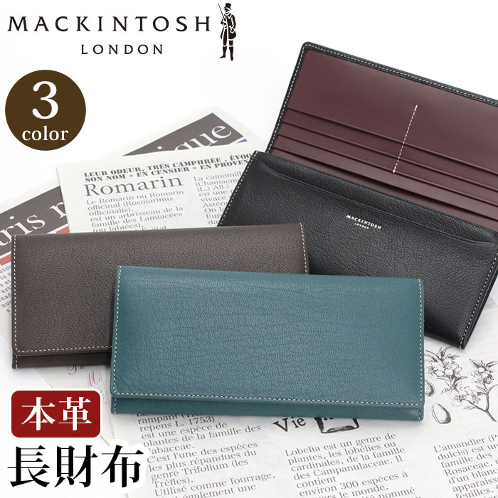長財布 MACKINTOSH LONDON マッキントッシュ ロンドン 財布 MOUSSE ムース 束入 正規品 かぶせ ロングウォレット メンズ財布 メンズ 男性 小銭入れ カード 本革 牛革 革財布 ヤギ革 大容量 ビジネス 仕事 通勤 上質 高級感 黒 ブラック バレンタイン お祝い 6060069 【CPT】