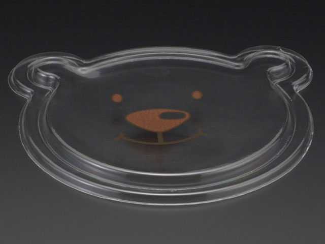 【600枚入/ケース】 テイクアウト 乗せ蓋 クマ蓋印刷付き 弁当容器 使い捨て 18292