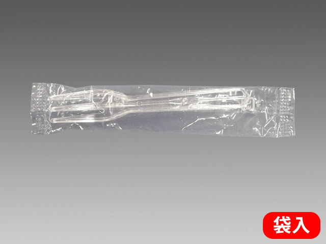 【10000本入/ケース】 フォーク テイクアウト用 フォーク90mm 透明 袋入 プラスチックフォーク 使い捨て テイクアウト デザート 00129812 プロステ