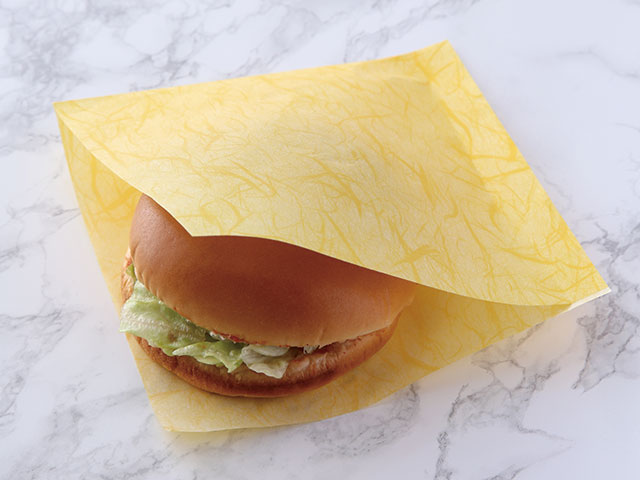 【2000枚入/ケース】ハンバーガー用袋 麦包ラミバーガー袋 イエロー weeco 150&times;150mm 耐油紙 ハンバーガー包装紙 包み紙 持ち帰り 00299510 プロステ｜プロステアウトレット