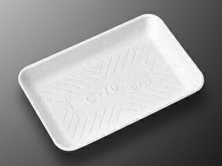 【1500枚入/ケース】食品トレー テイクアウト トレーCｰ10新(L) 白 中央化学 業務用 業者 本体のみ 食品容器 精肉用 鮮魚用 357683