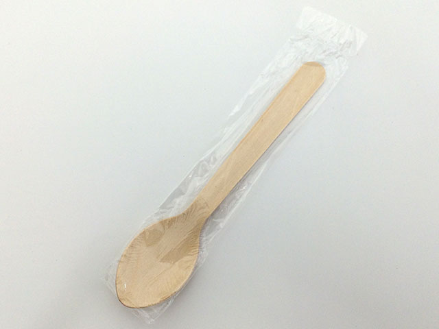 【3000本/ケース】木製 ウッドスプーン １６０ 単袋 スプーン 使い捨て【weeco】 00605554 プロステ