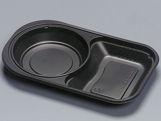 【600枚入/ケース】 弁当容器 フルレンジ LA-250-250H 業務用 業者 黒 新 福助工業 使い捨て容器 弁当 テイクアウト 333006
