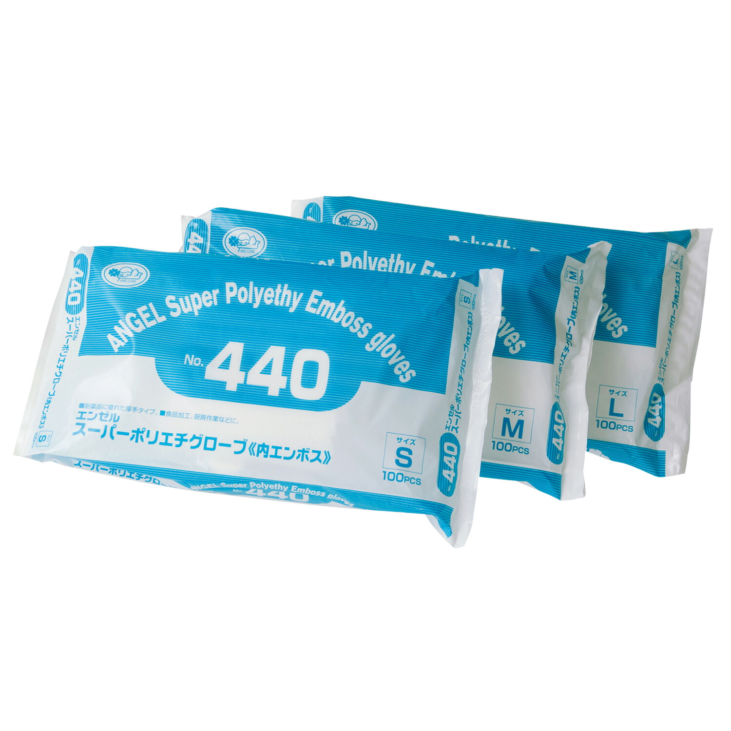 【4000枚】No.440 スーパーポリエチグローブ(内エンボス) クリア S サンフラワー 00340405 プロステ|プロステアウトレット