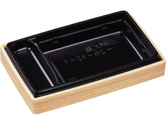 【450枚(25枚×18)】 折箱容器 エフピコ WUS膳-20-12-1 本体 柾目黒 プロステ