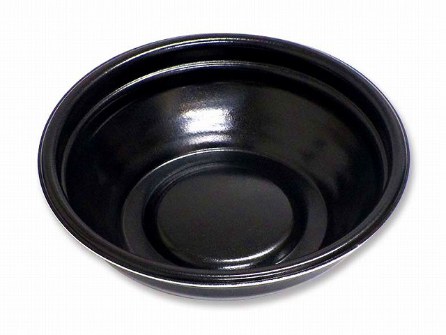 【600枚】温麺容器E-52浅 黒･黒 本体 デンカポリマー 業務用 業者 丼 麺 スープ 使い捨て 容器 テイクアウト レンジ可 244434